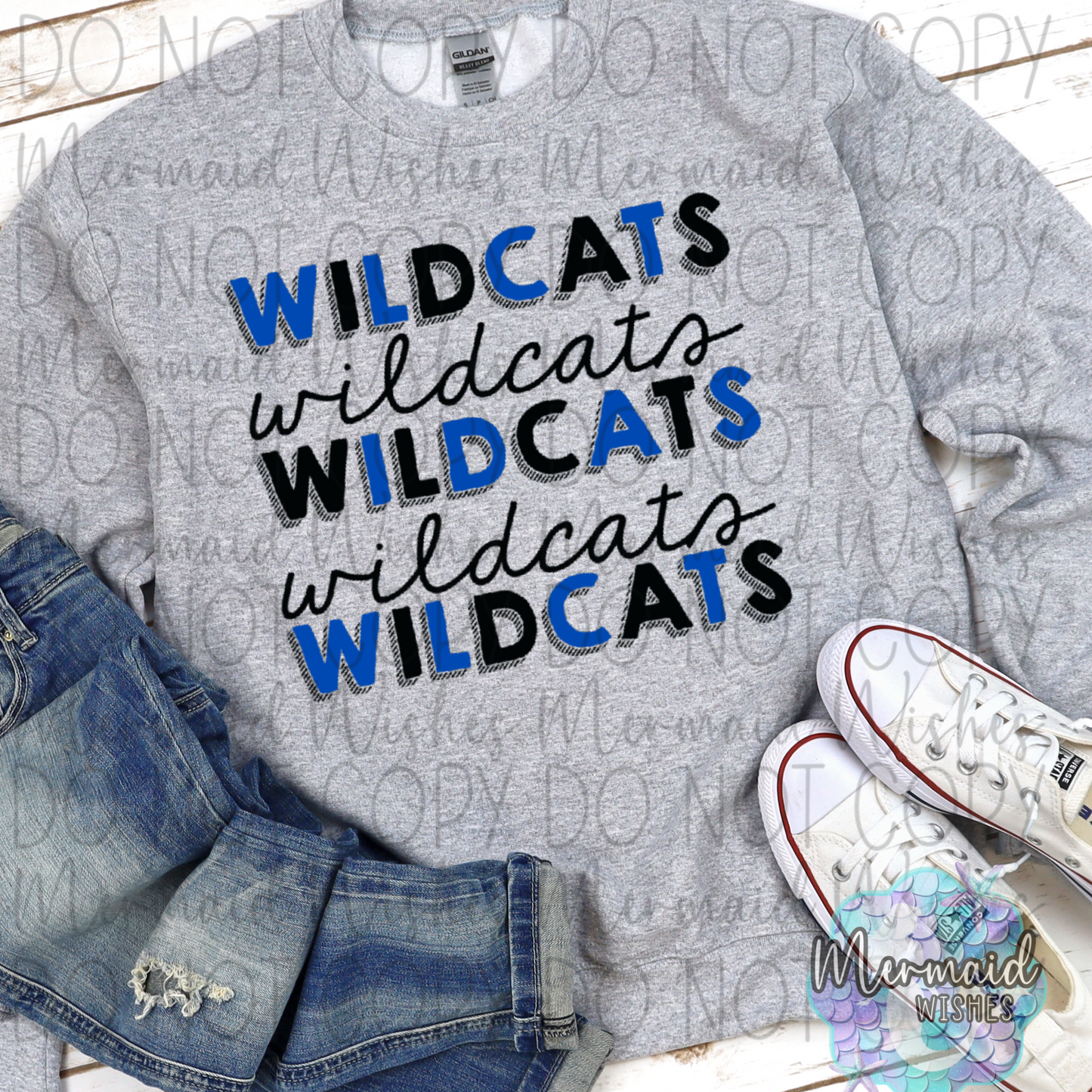 Williamsburg Wildcats Stacked Doodle (DTF)