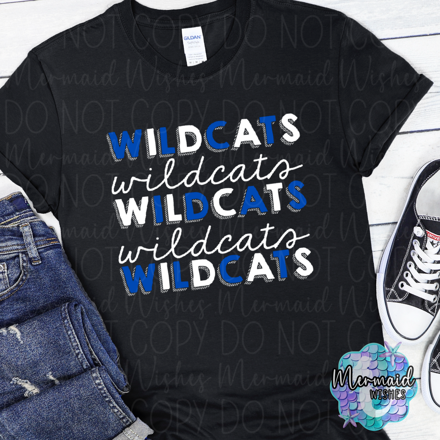 Williamsburg Wildcats Stacked Doodle (DTF)