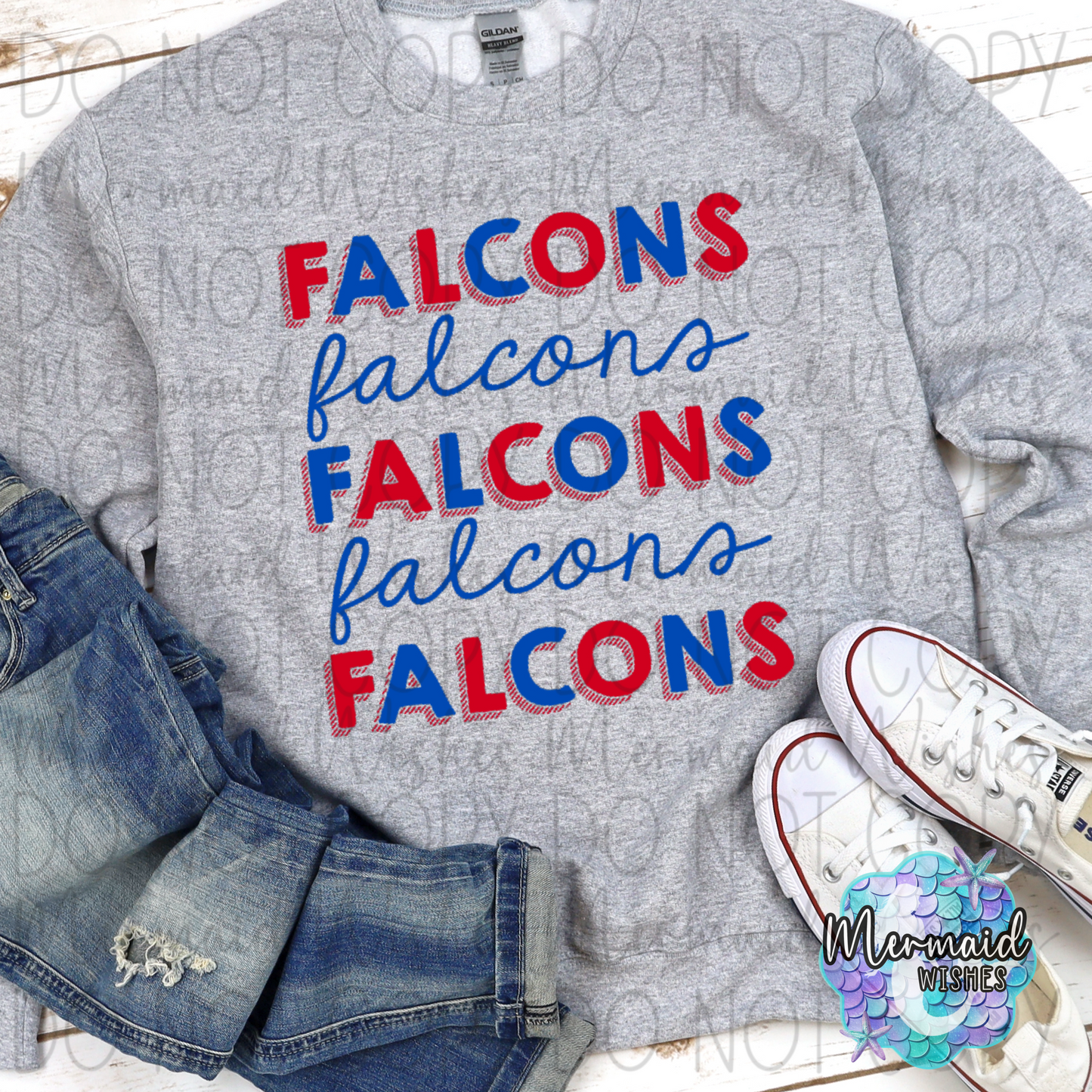 Falcons Stacked Doodle (DTF)