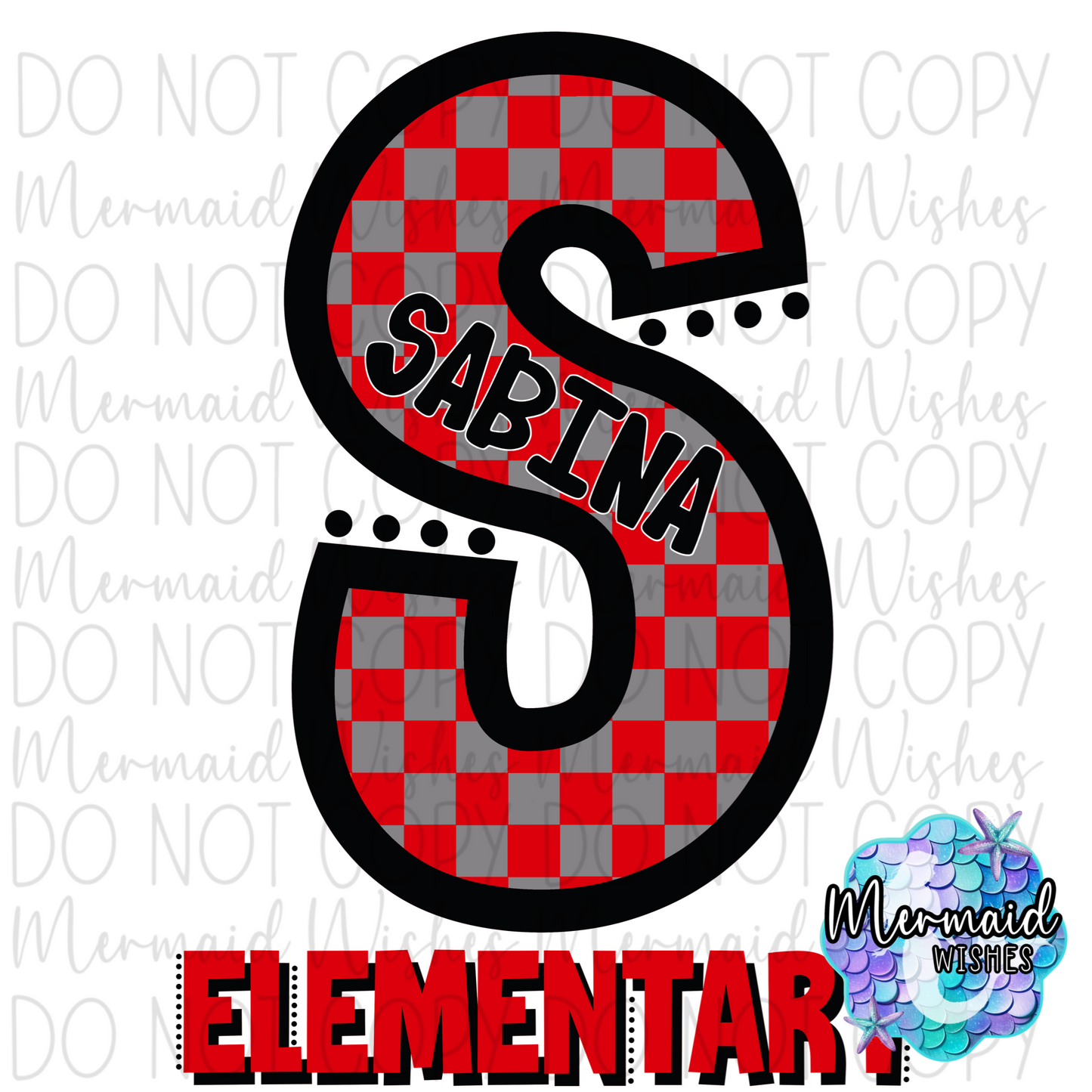 Checkered Letter Sabina Elementary