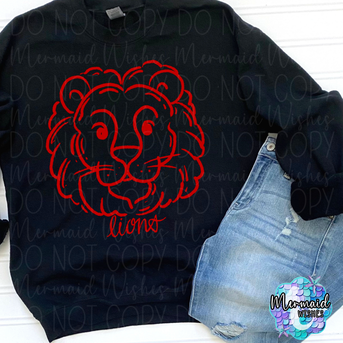 Fairfield Lions Doodle Mascot (DTF)