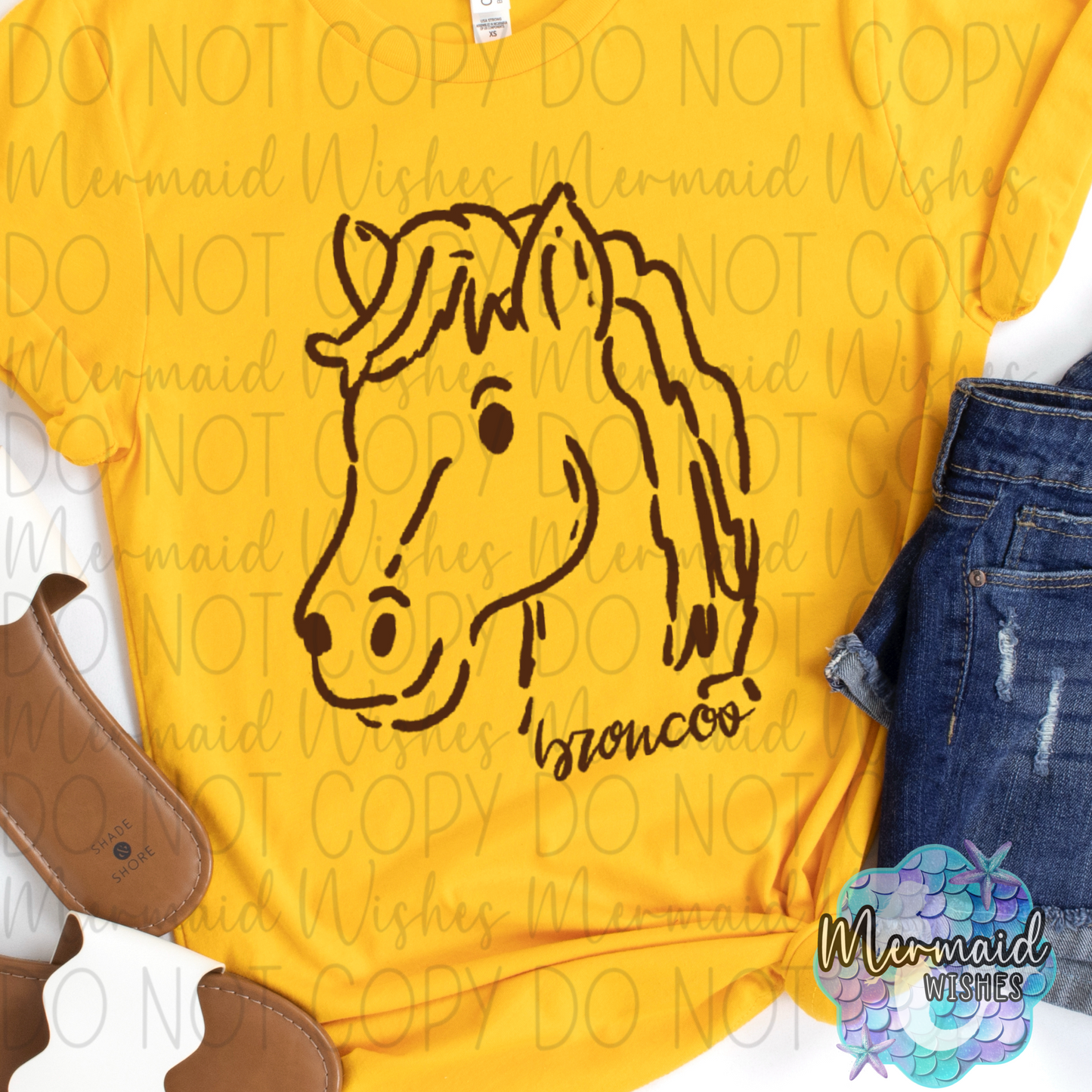 WB Broncos Doodle Mascot (DTF)
