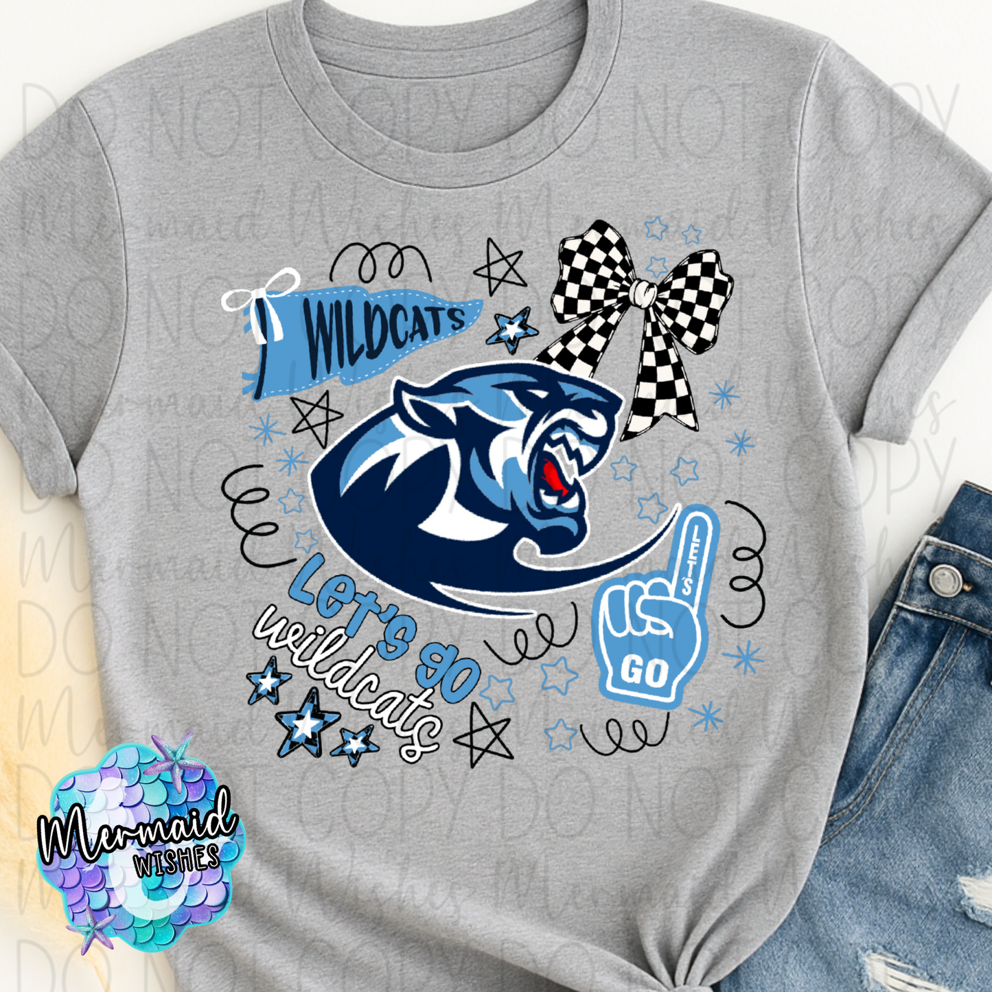 Let's Go (Blanchester) Wildcats Doodles (DTF)