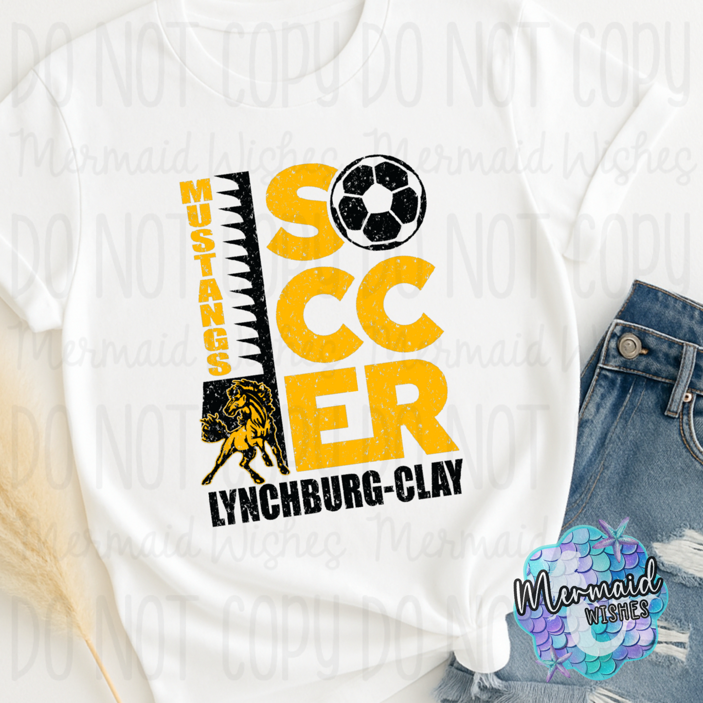 Lynchburg-Clay Mustangs Soccer Distressed (Fundraiser)