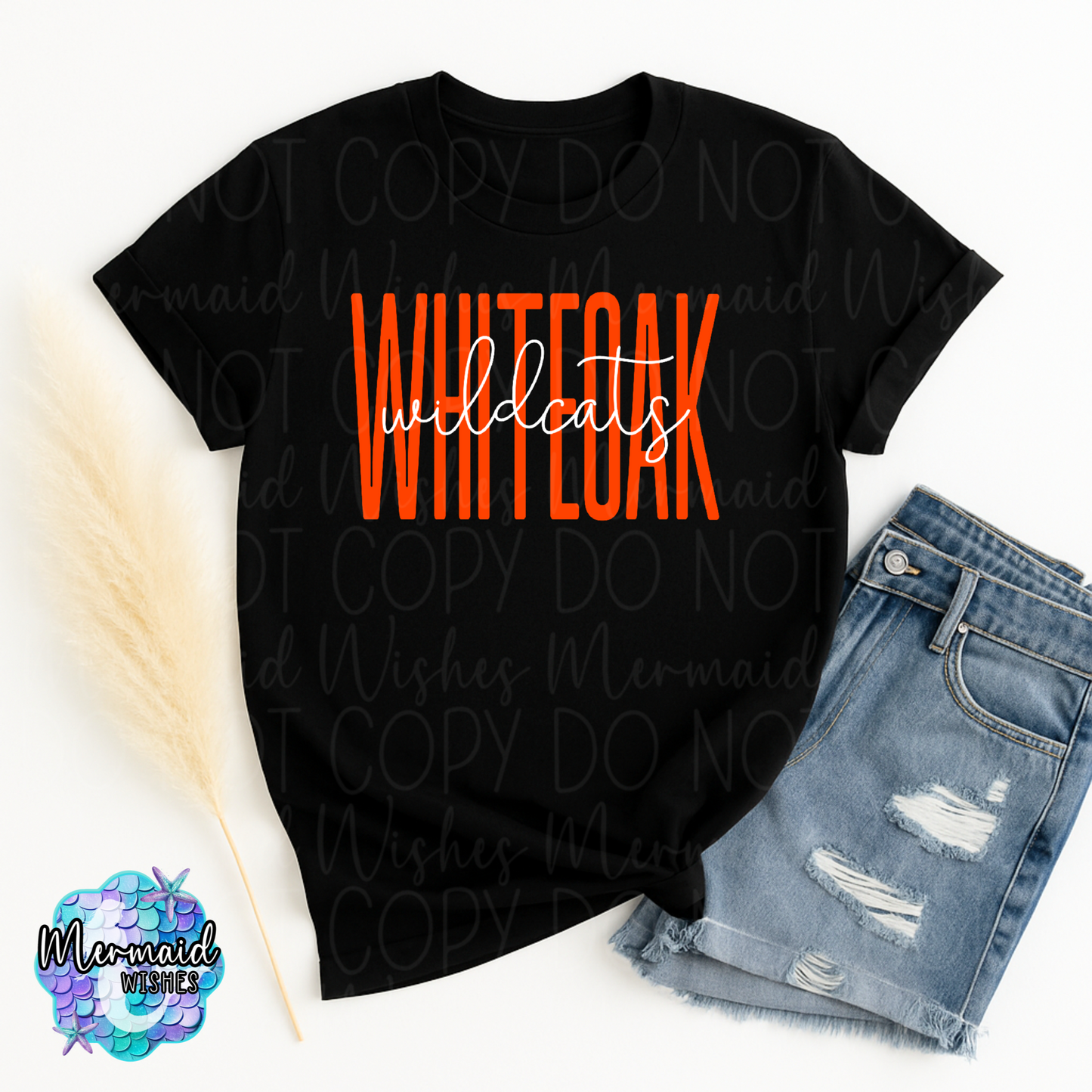 Whiteoak Wildcats Tall Script-Black (DTF)
