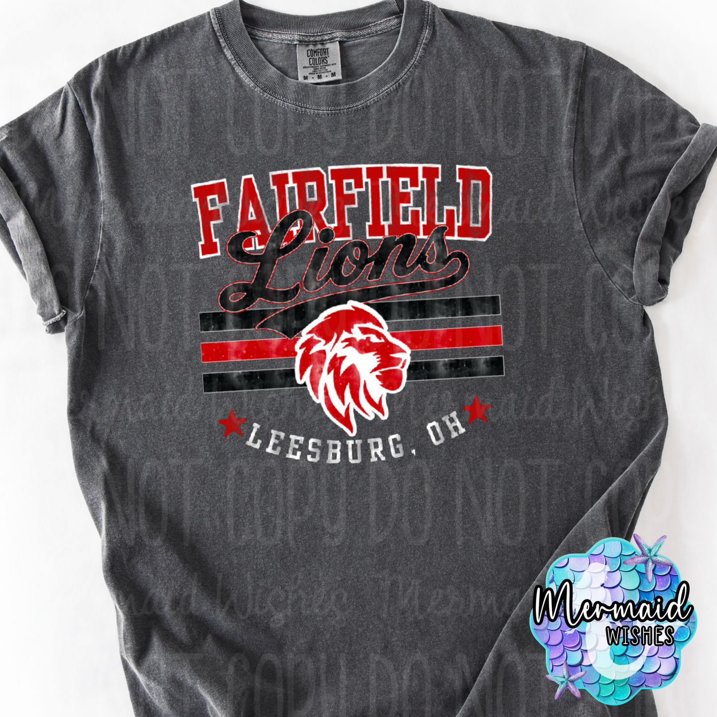 Fairfield Lions Mascot Distressed