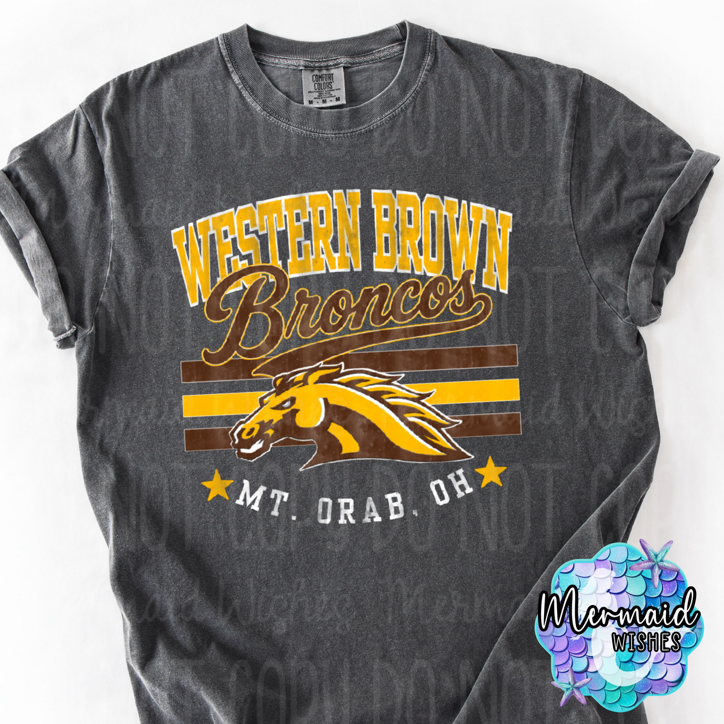 Western Brown Mascot Distressed