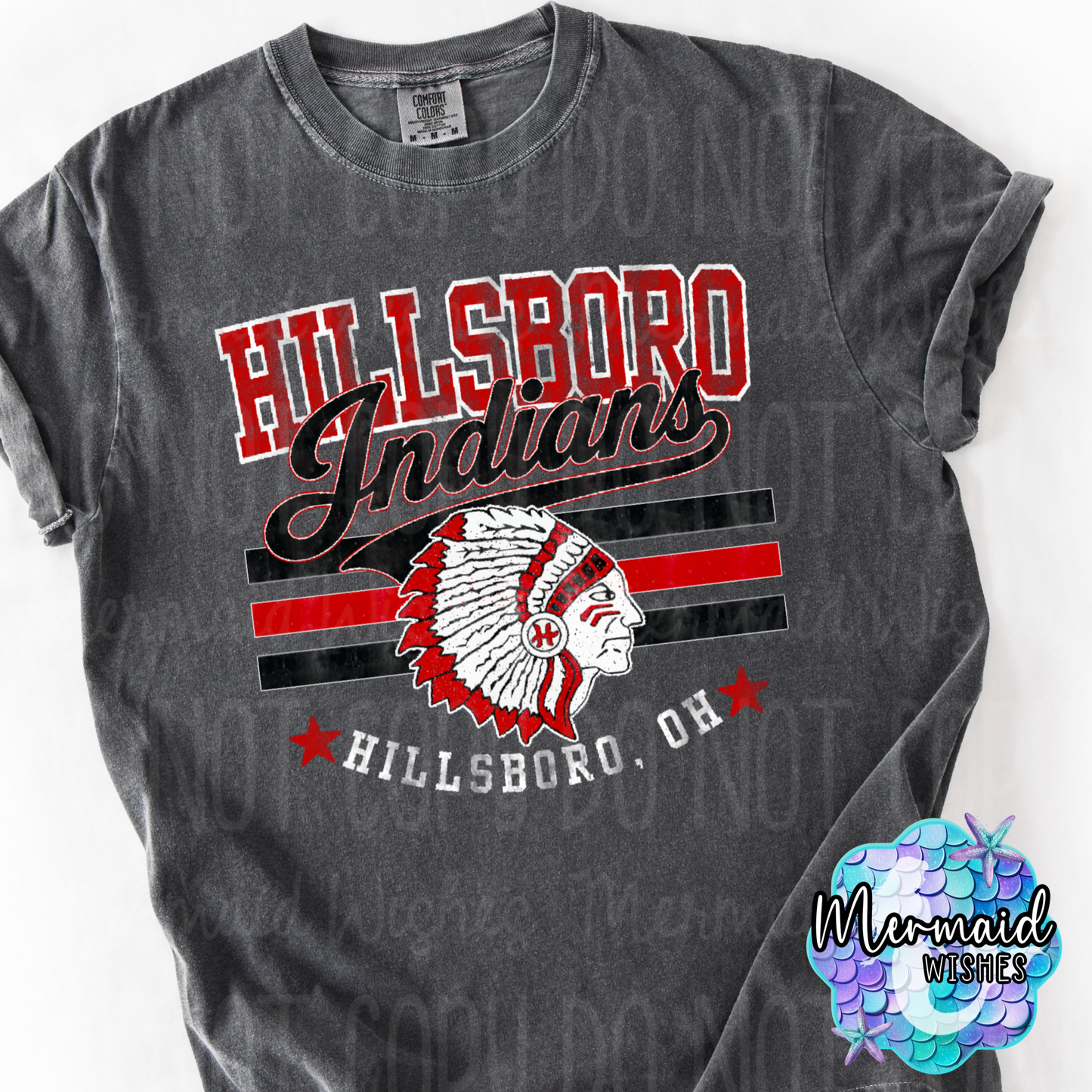 Hillsboro Indians Mascot Distressed