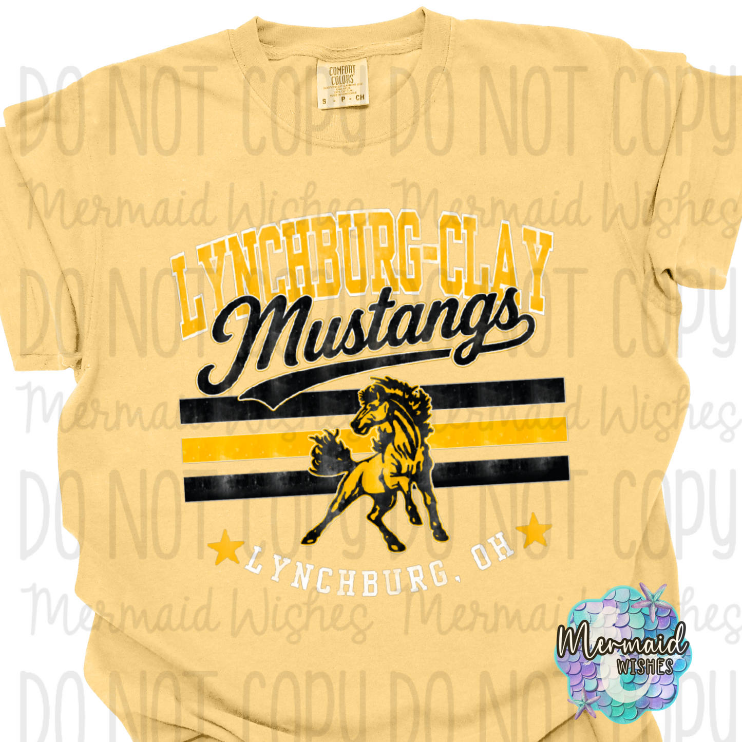 Lynchburg-Clay Mustangs Mascot Distressed