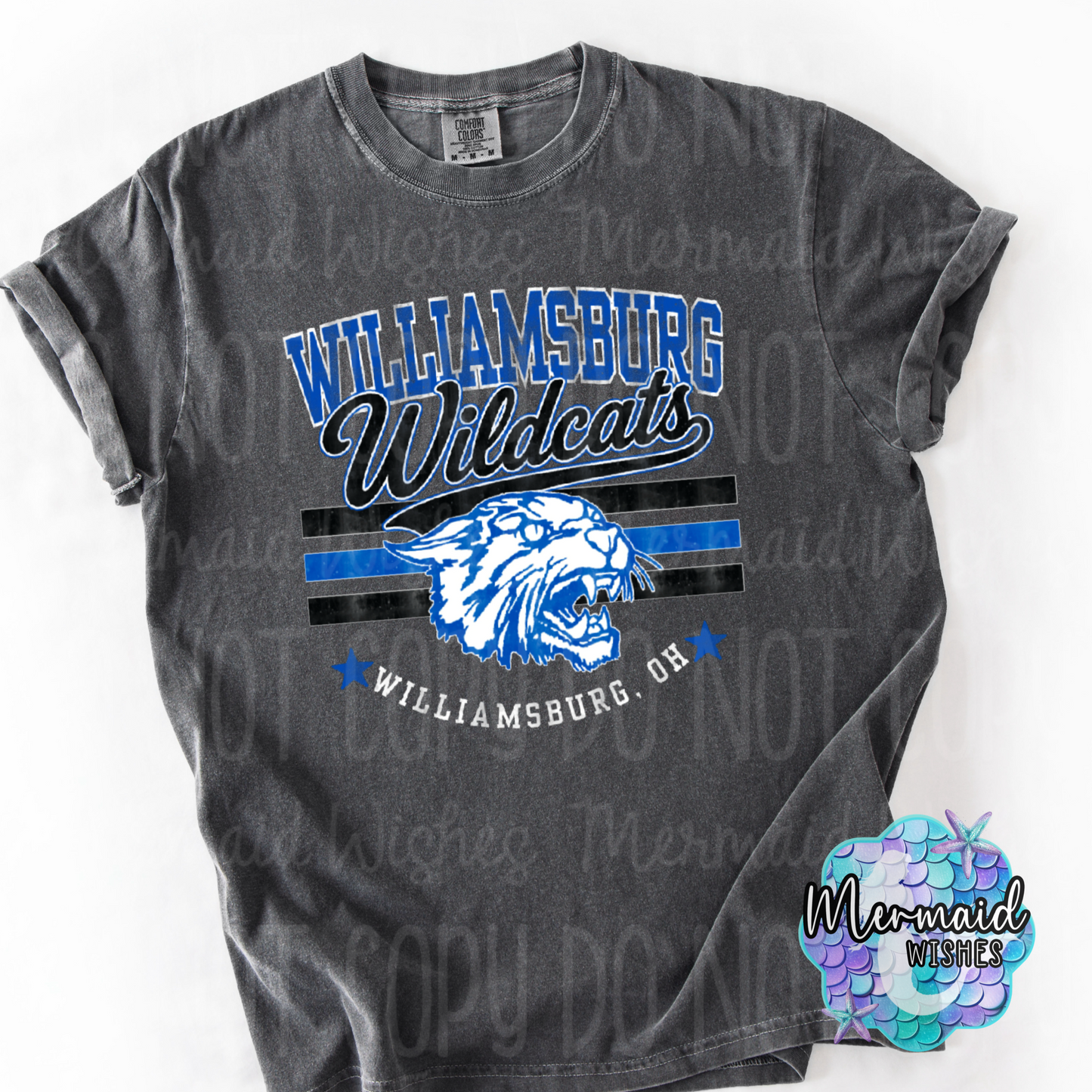 Williamsburg Wildcats Mascot Distressed