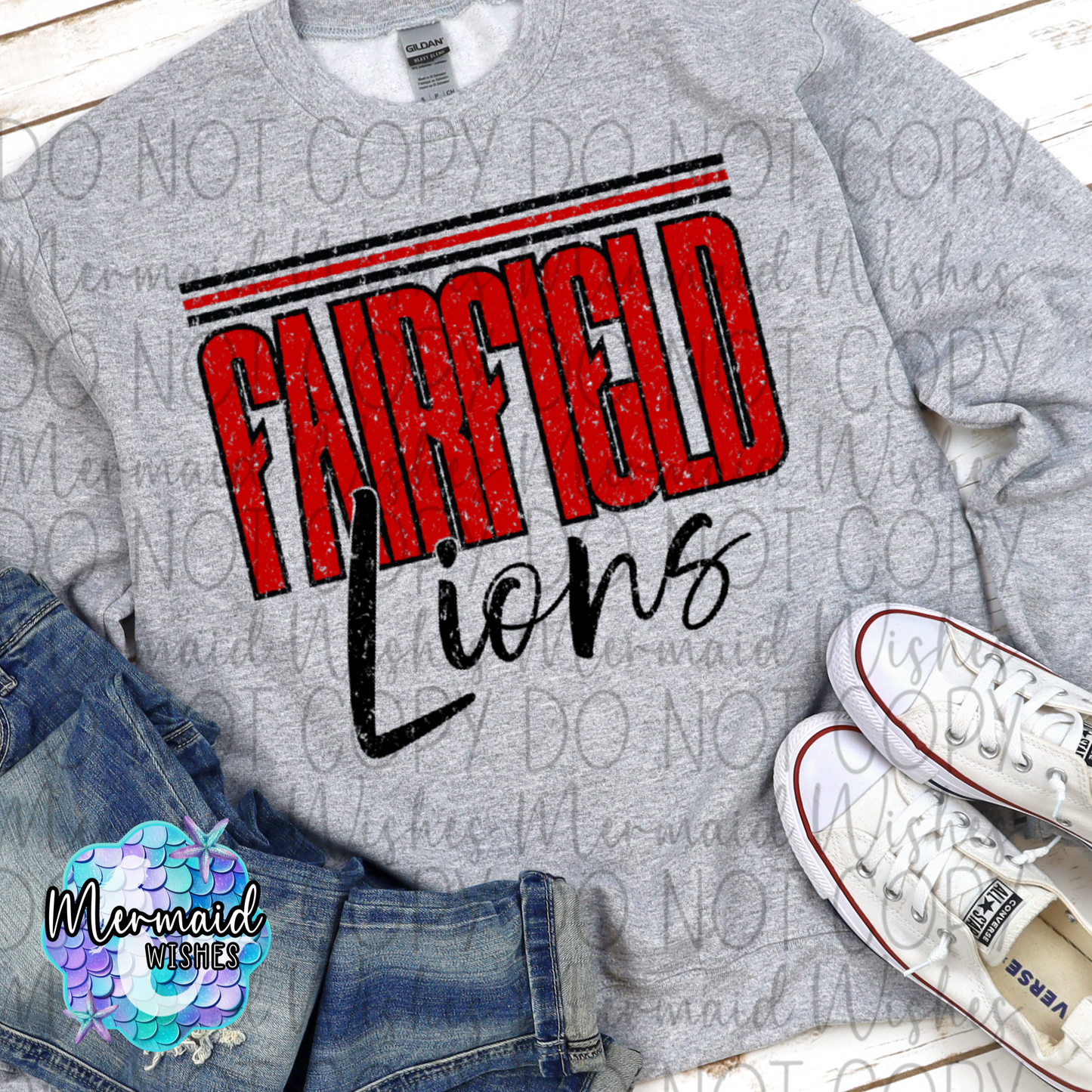 Distressed Stripes Fairfield Lions