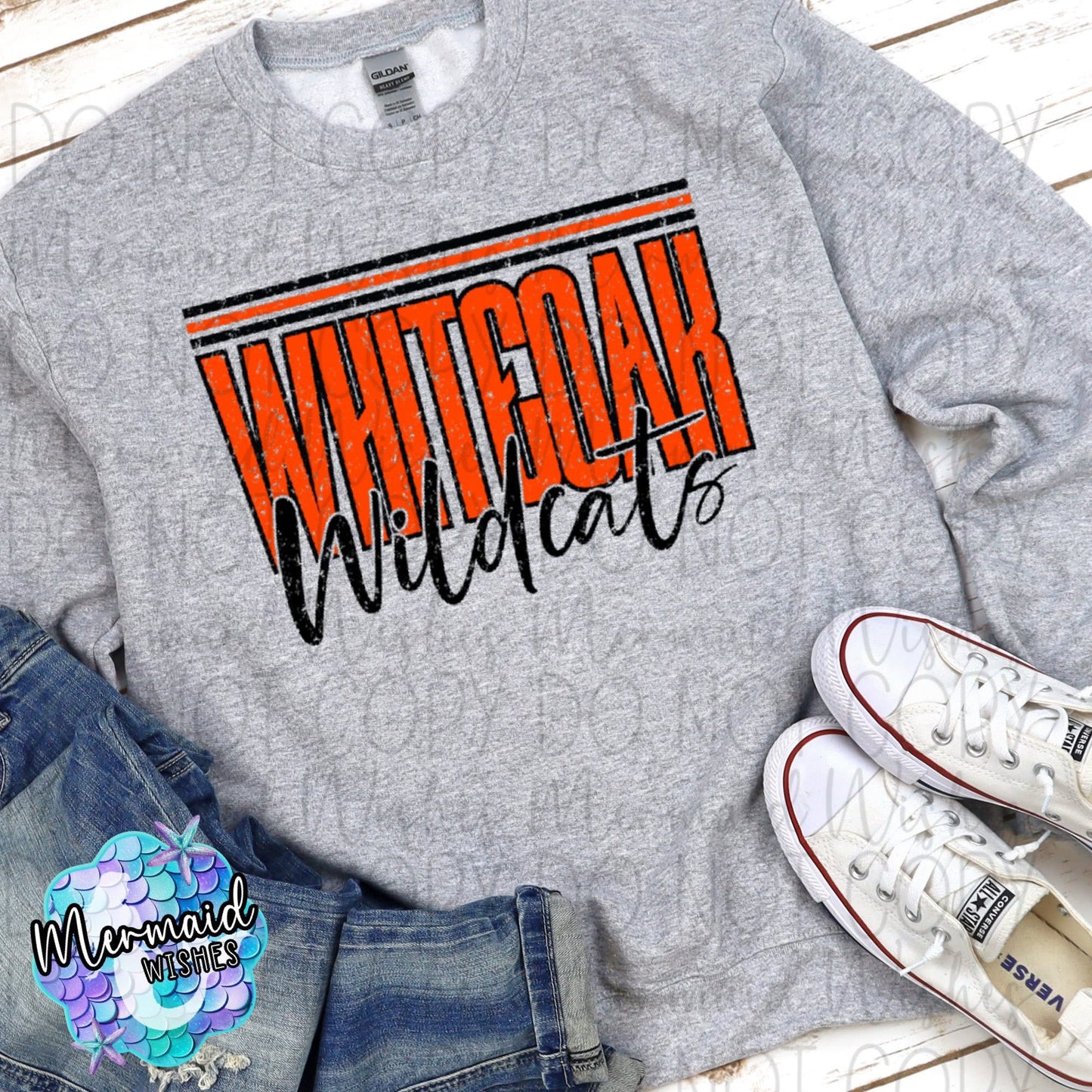 Distressed Stripes Whiteoak Wildcats