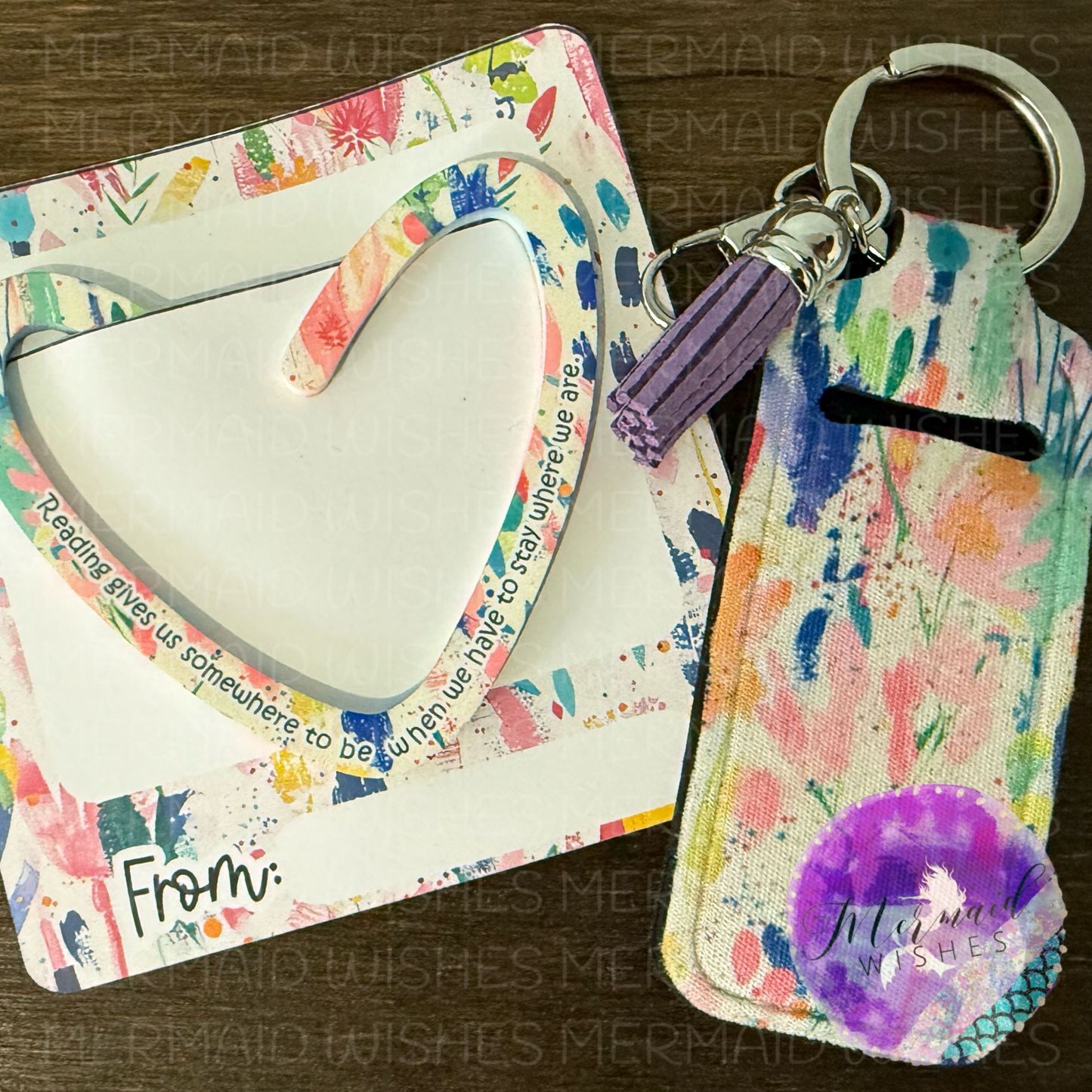 Abstract Floral (lip balm holder & heart bookmark)