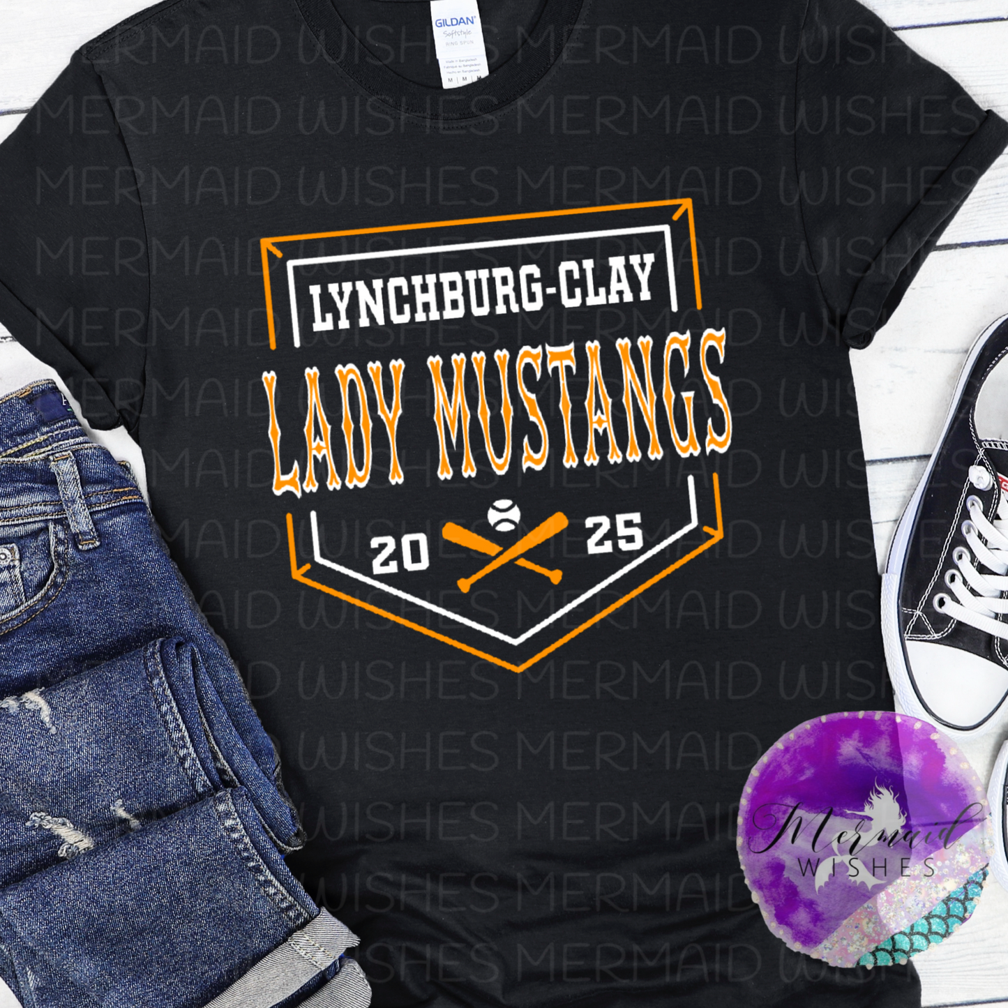Lynchburg-Clay Lady Mustangs Softball Plate (DTF)