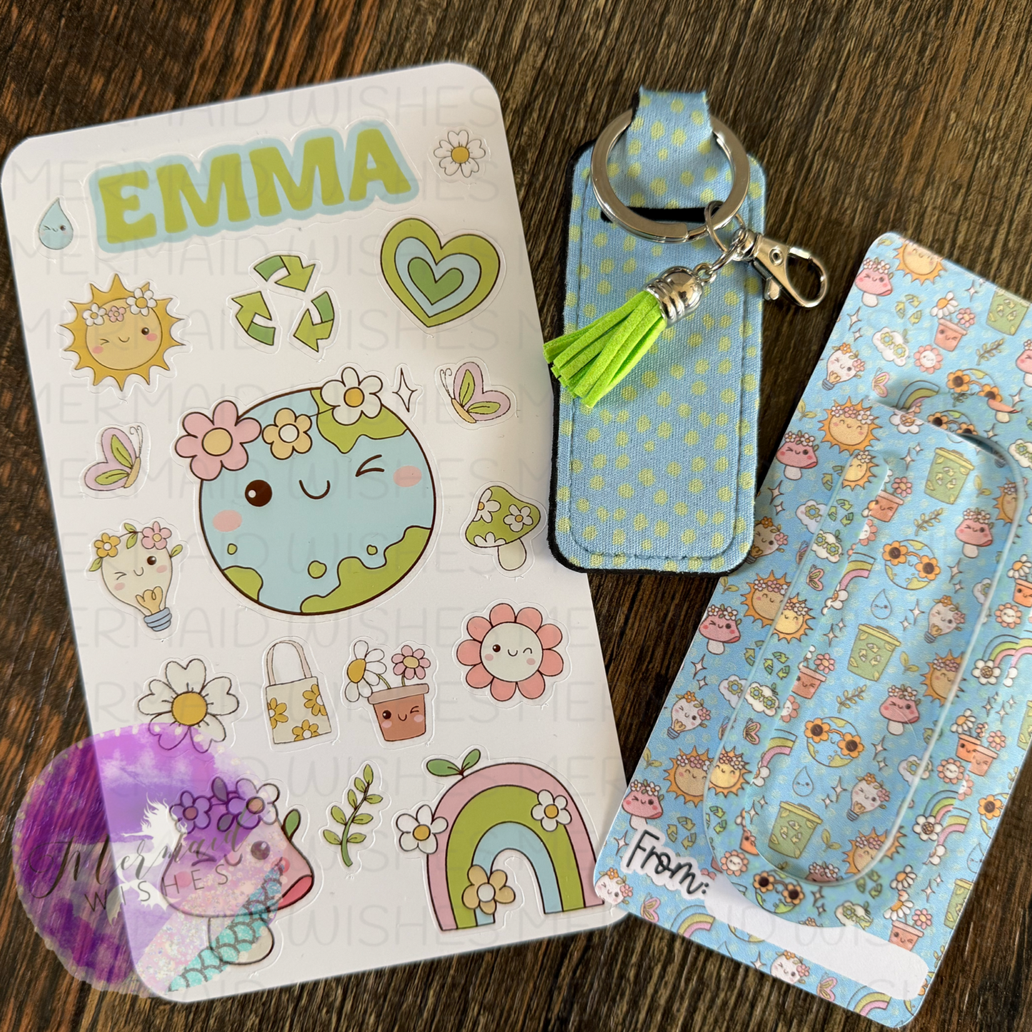 Earth Day Set (sticker sheet, lip balm holder & bookmark)