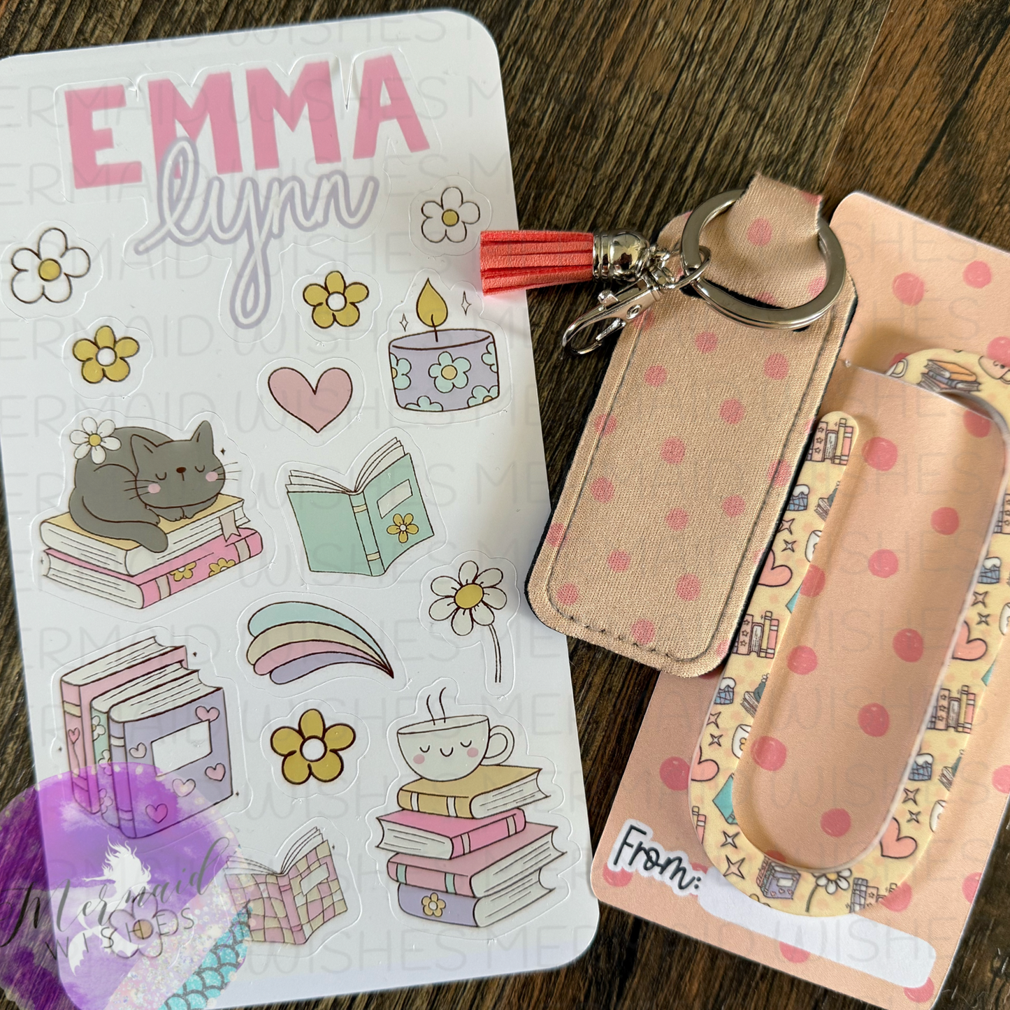 Books/Reading Set (sticker sheet, lip balm holder & bookmark)