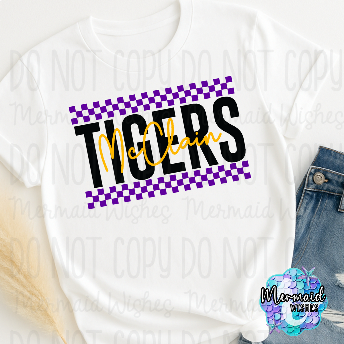 McClain Tigers Checkered (TShirt, Crewneck & Hoodie)
