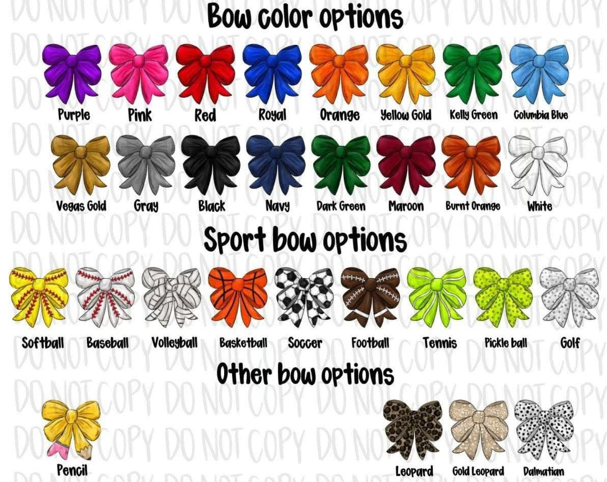 Bow Bag Tag (2 inches) Personalized