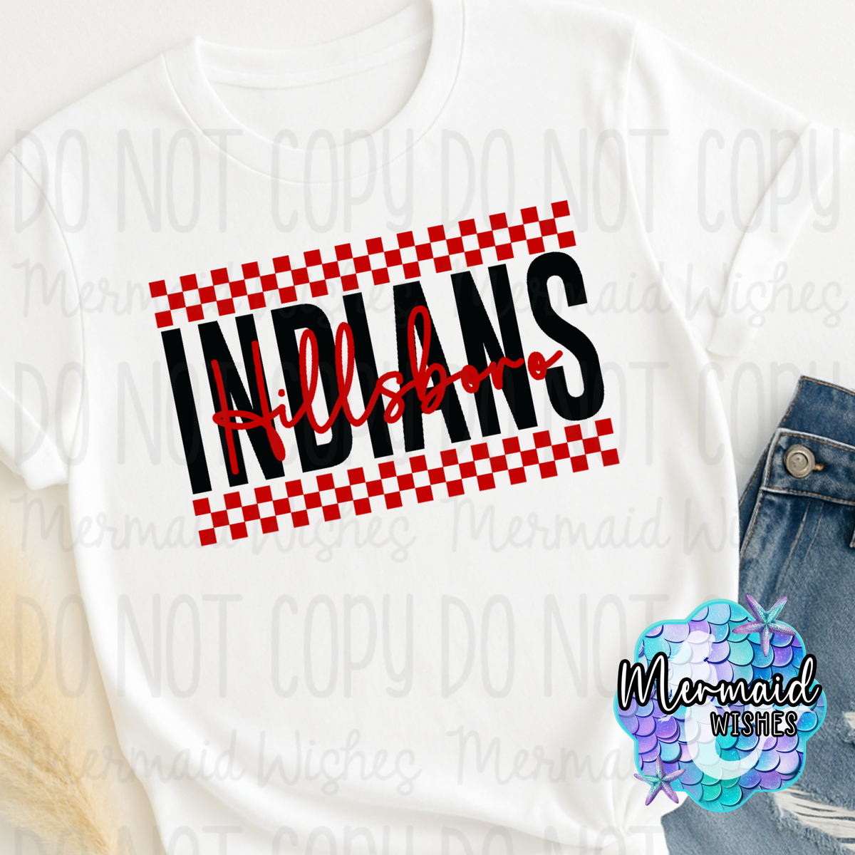 Hillsboro Indians Checkered (TShirt, Crewneck & Hoodie)