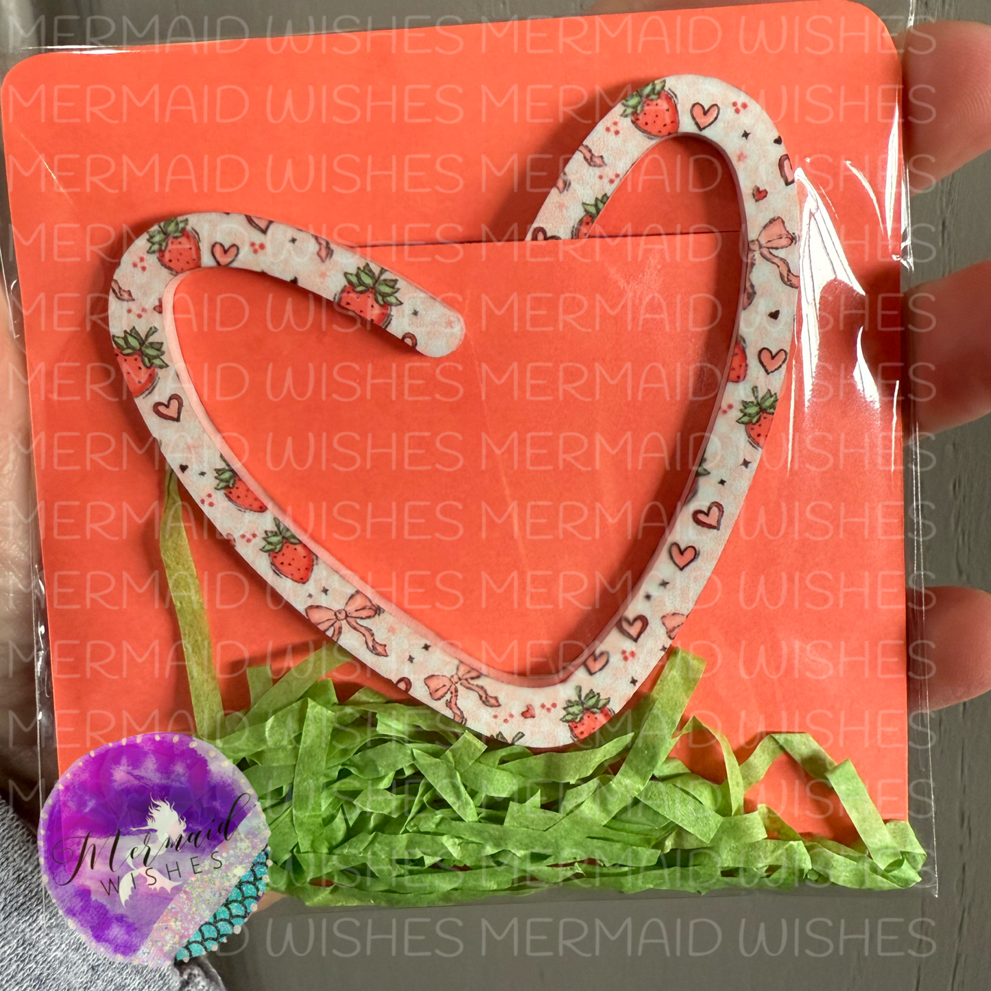Bookmark Heart Strawberry Bows