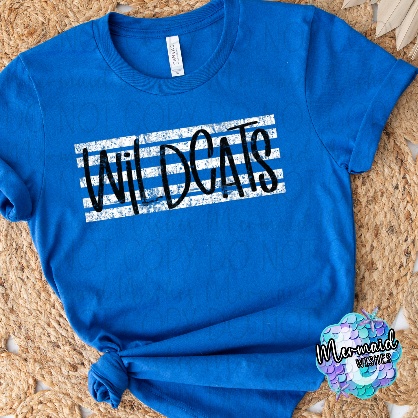 Distressed Retro Striped Williamsburg Wildcats