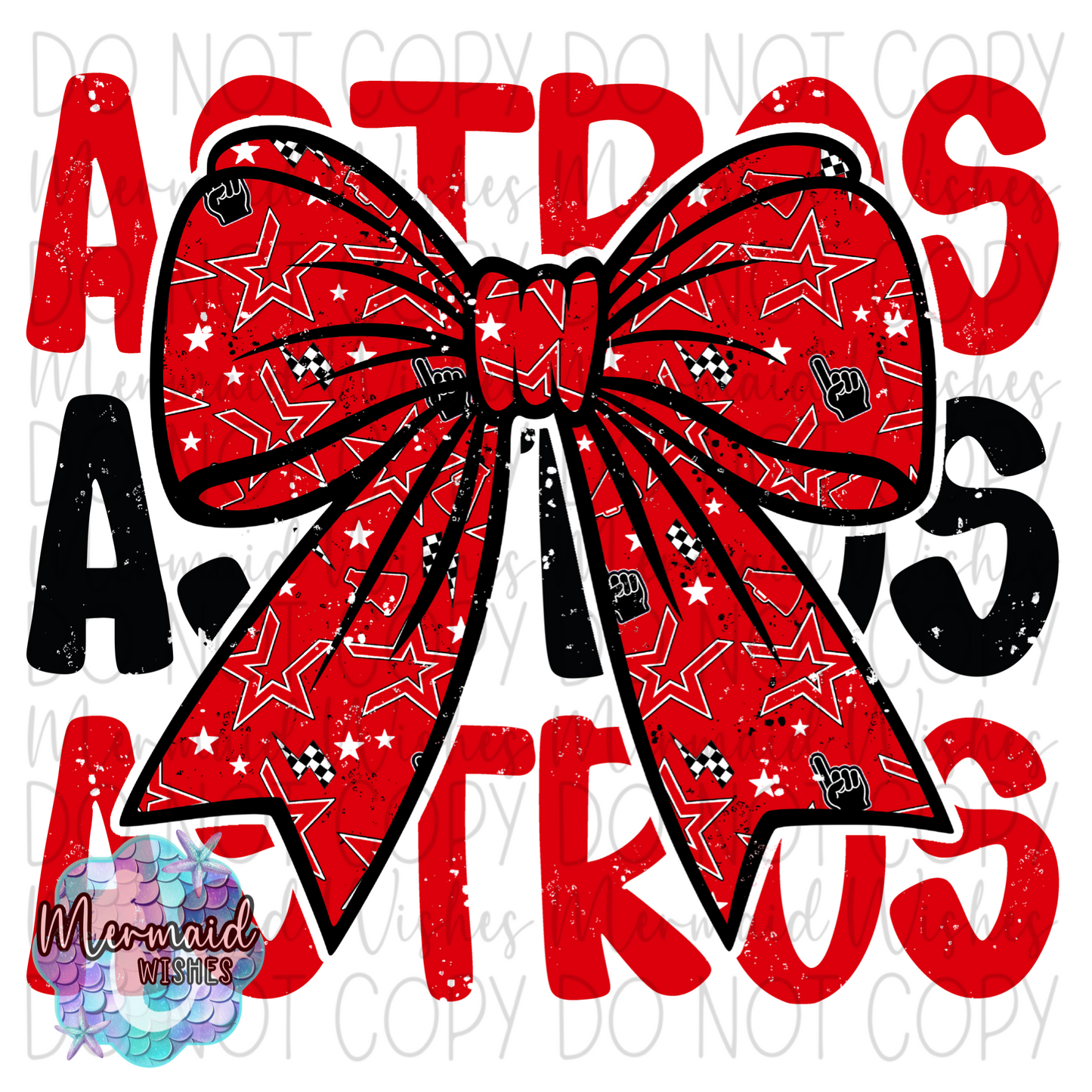EC Astros Bow Distressed