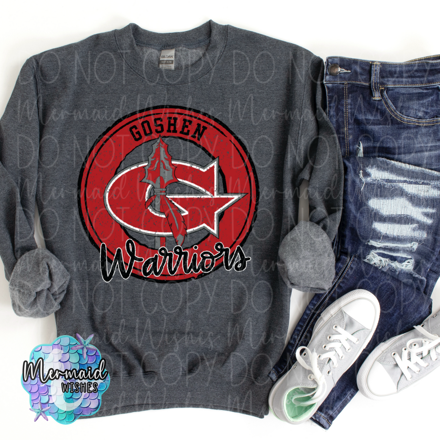 Goshen Warriors Distressed Circle Logo
