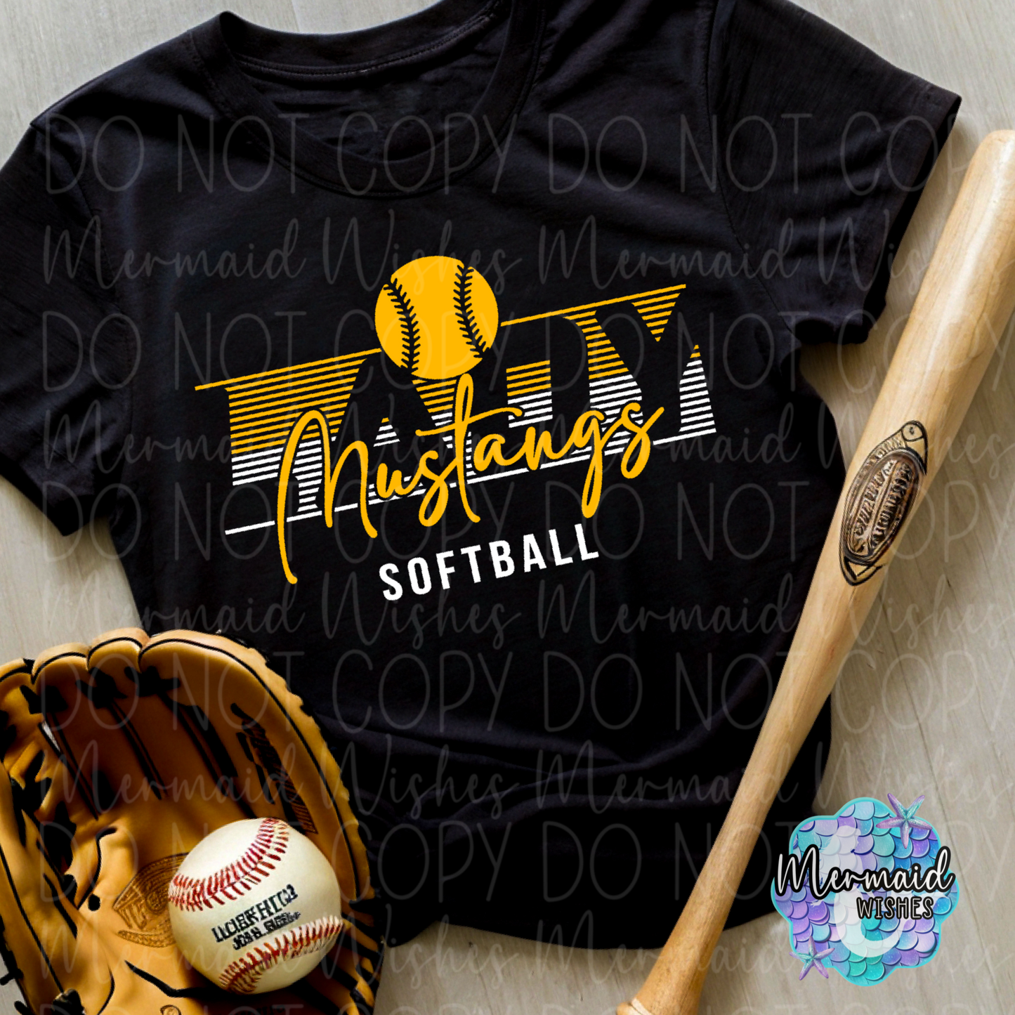 Lady Mustangs Softball Lined Knockout