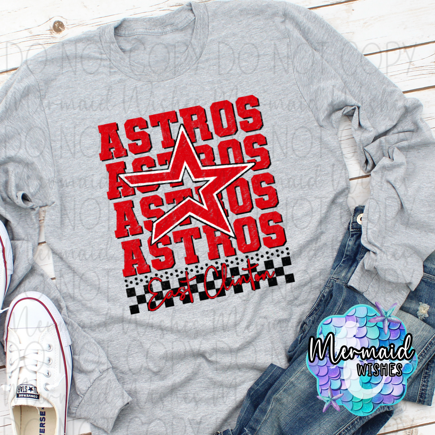 EC Astros Stacked Logo Checkered