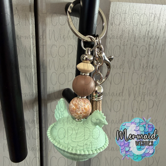 Hen on Nest Keychain 3