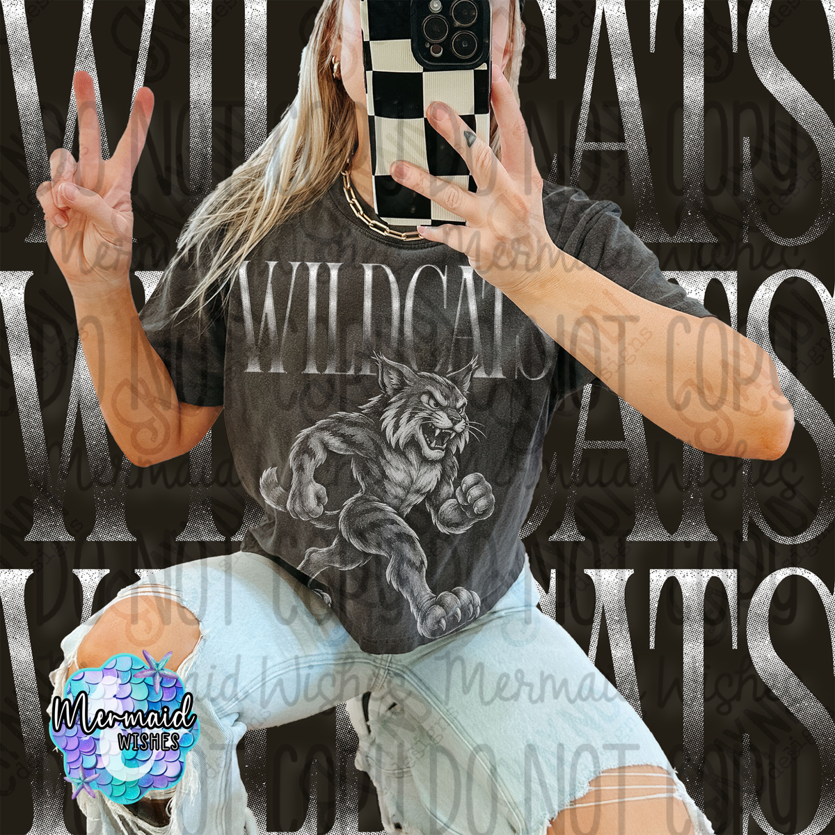 WILDCATS HALFTONE- (CC-TShirt)