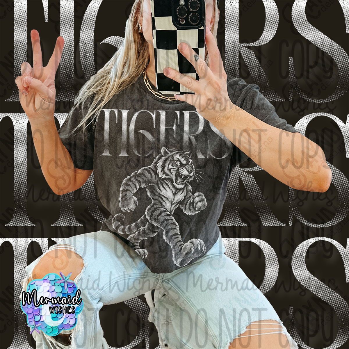 TIGERS HALFTONE- (CC-TShirt)