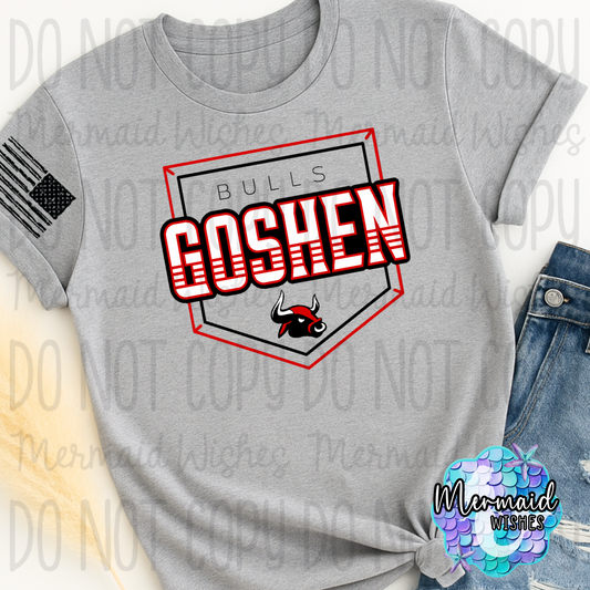 Goshen Bulls Baseball Plate