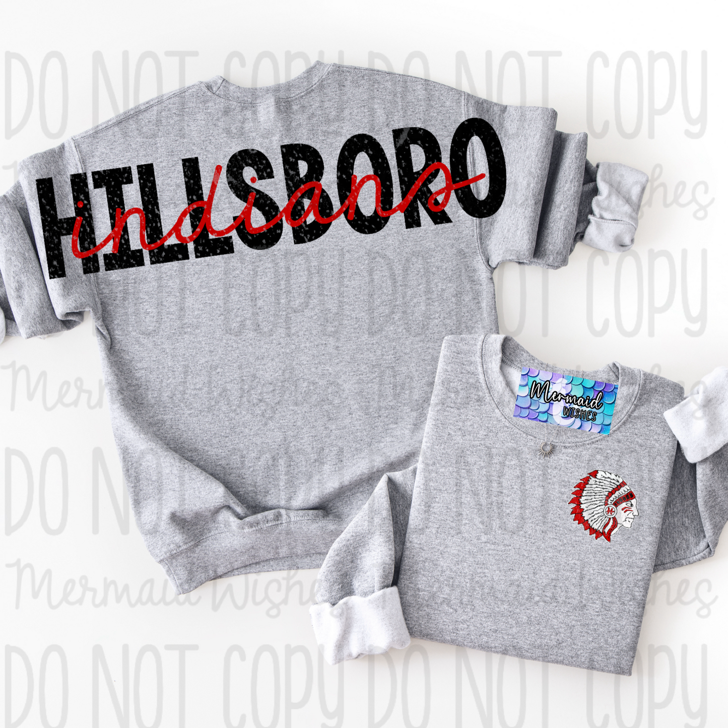 Hillsboro Indians (Full Back Arm to Arm Design)