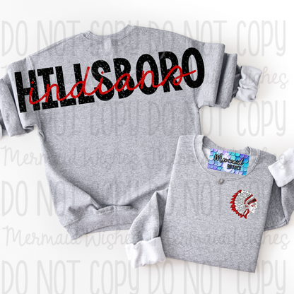 Hillsboro Indians (Full Back Arm to Arm Design)