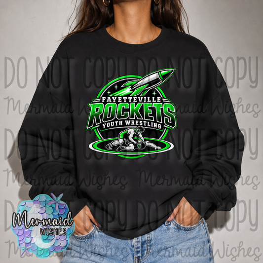 Fayetteville Rockets Youth Wrestling Logo (Fayetteville Rockets Fundraiser)