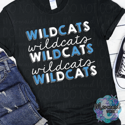 Blanchester Wildcats Stacked Doodle (DTF)