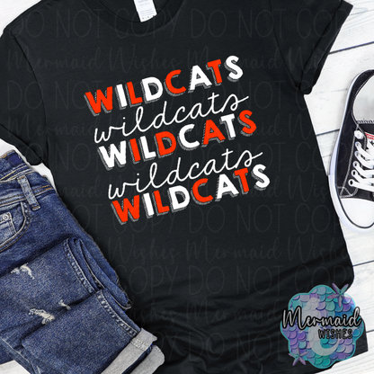 Whiteoak Wildcats Stacked Doodle (DTF)