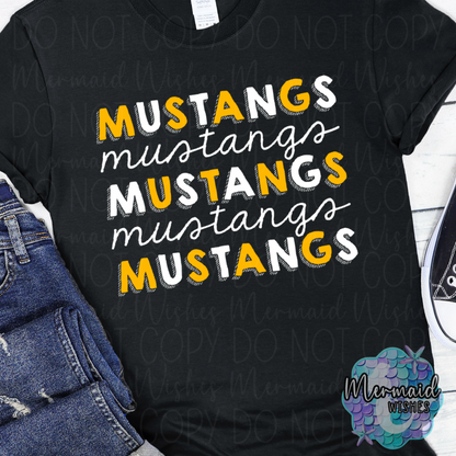 Mustangs Stacked Doodle (DTF)