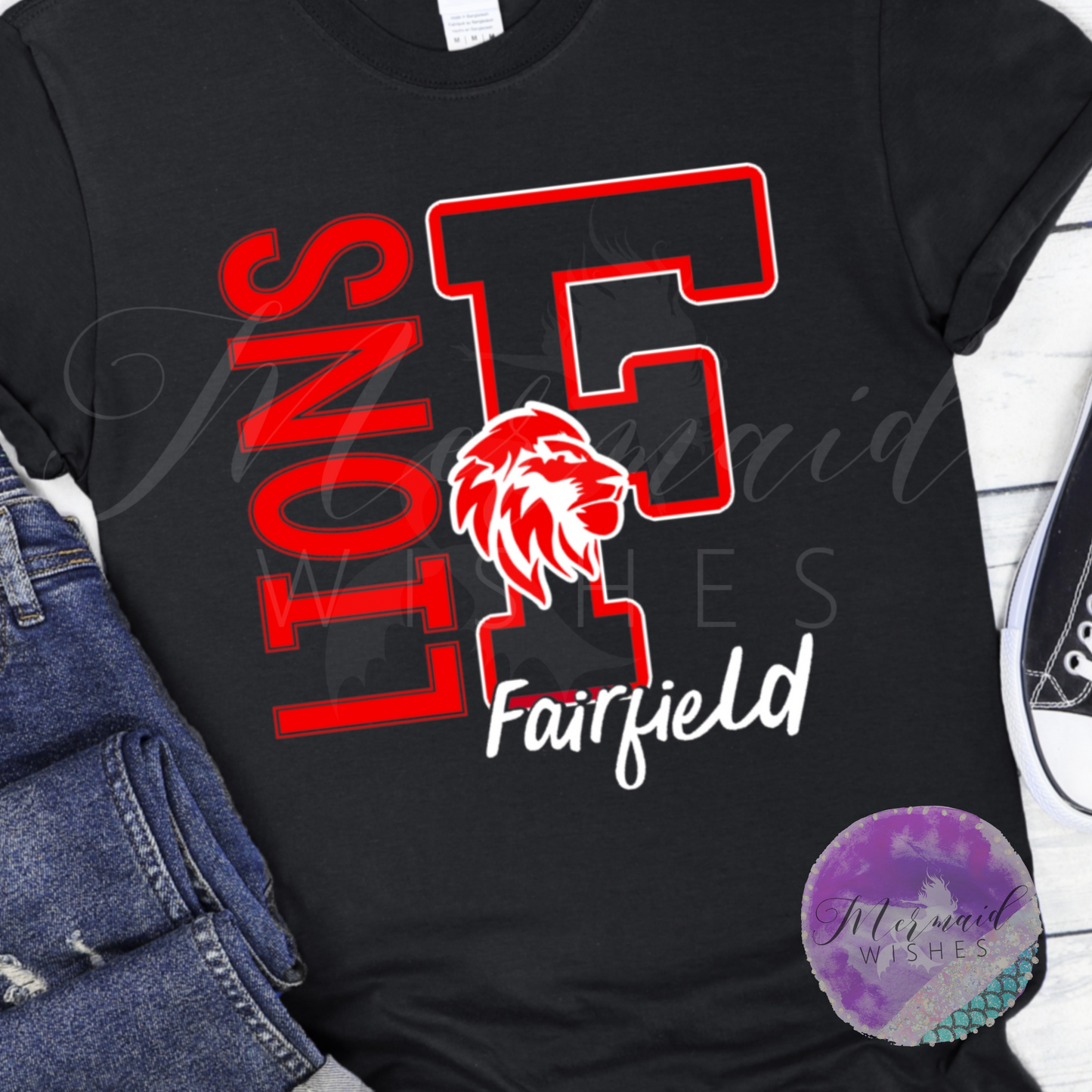 Fairfield Lions- Black (DTF)