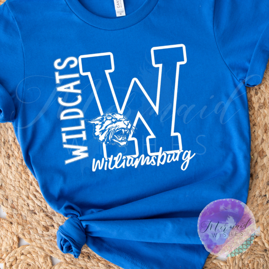 Williamsburg Wildcats- Royal Blue (DTF)