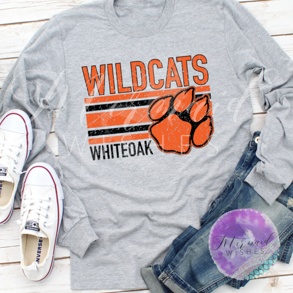 Whiteoak Wildcats Distressed Stripes (DTF)