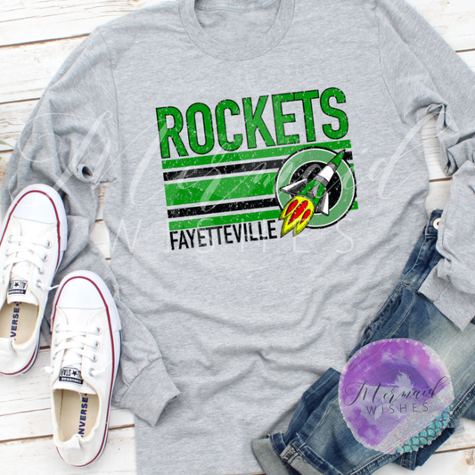 Fayetteville Rockets Distressed Stripes (DTF)