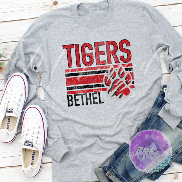 Bethel Tigers Distressed Stripes (DTF)