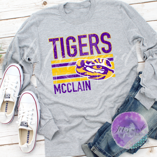 McClain Tigers Distressed Stripes (DTF)