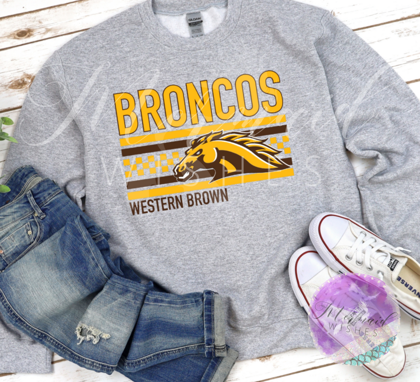 Western Brown Broncos Checkered (DTF)