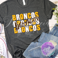 WB Broncos  Stacked- Charcoal (DTF)