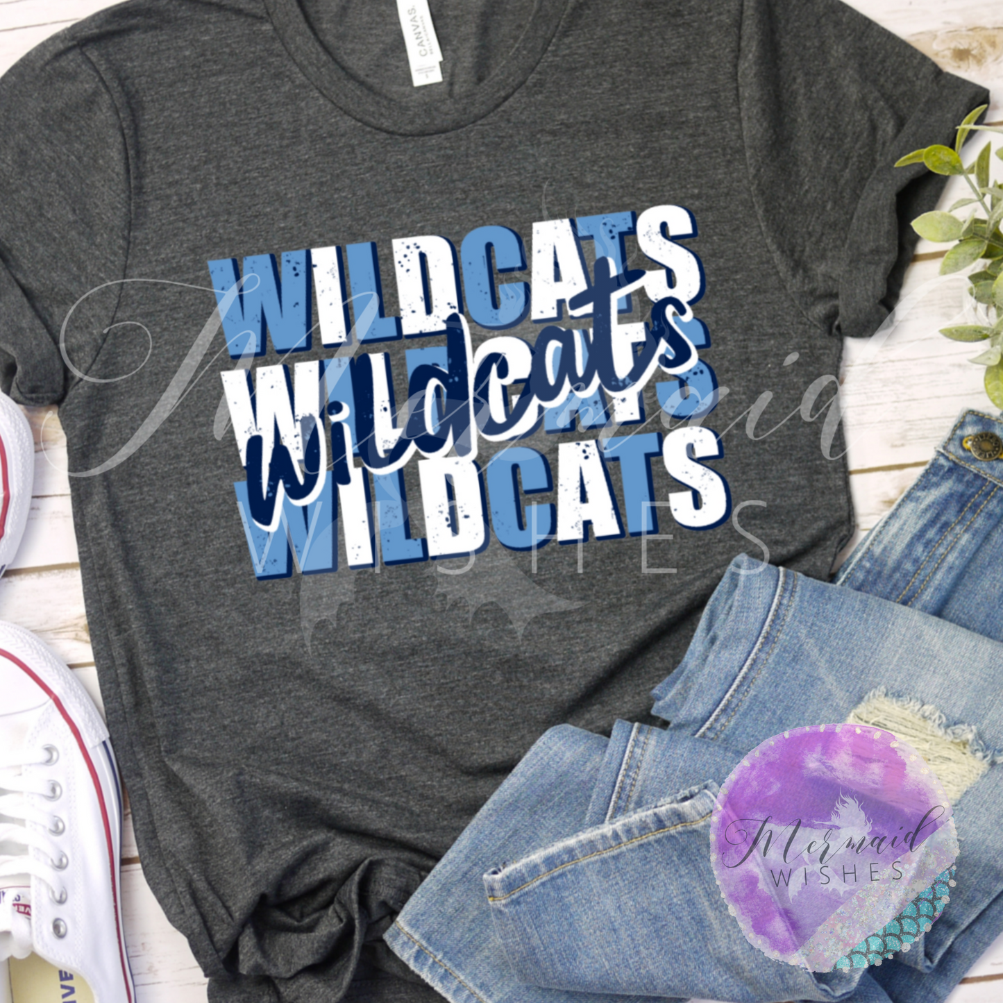 Blanchester Wildcats Stacked- Charcoal (DTF)