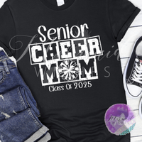 Senior Cheer Mom- Black (DTF)