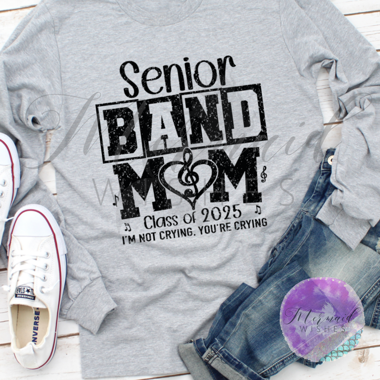 Senior Band Mom- Gray (DTF)